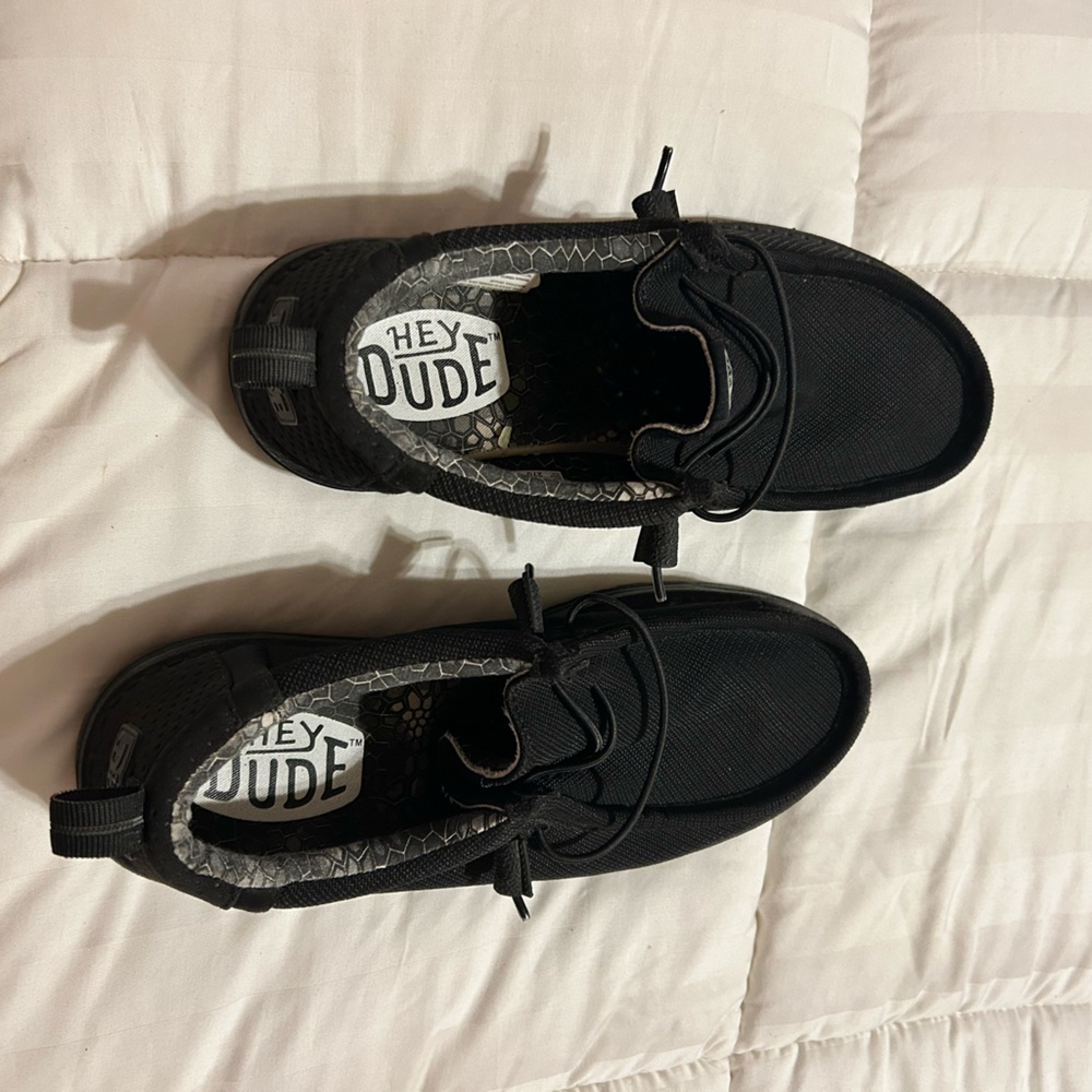 Hey Dude Black Wally Break Coal Shoes 9